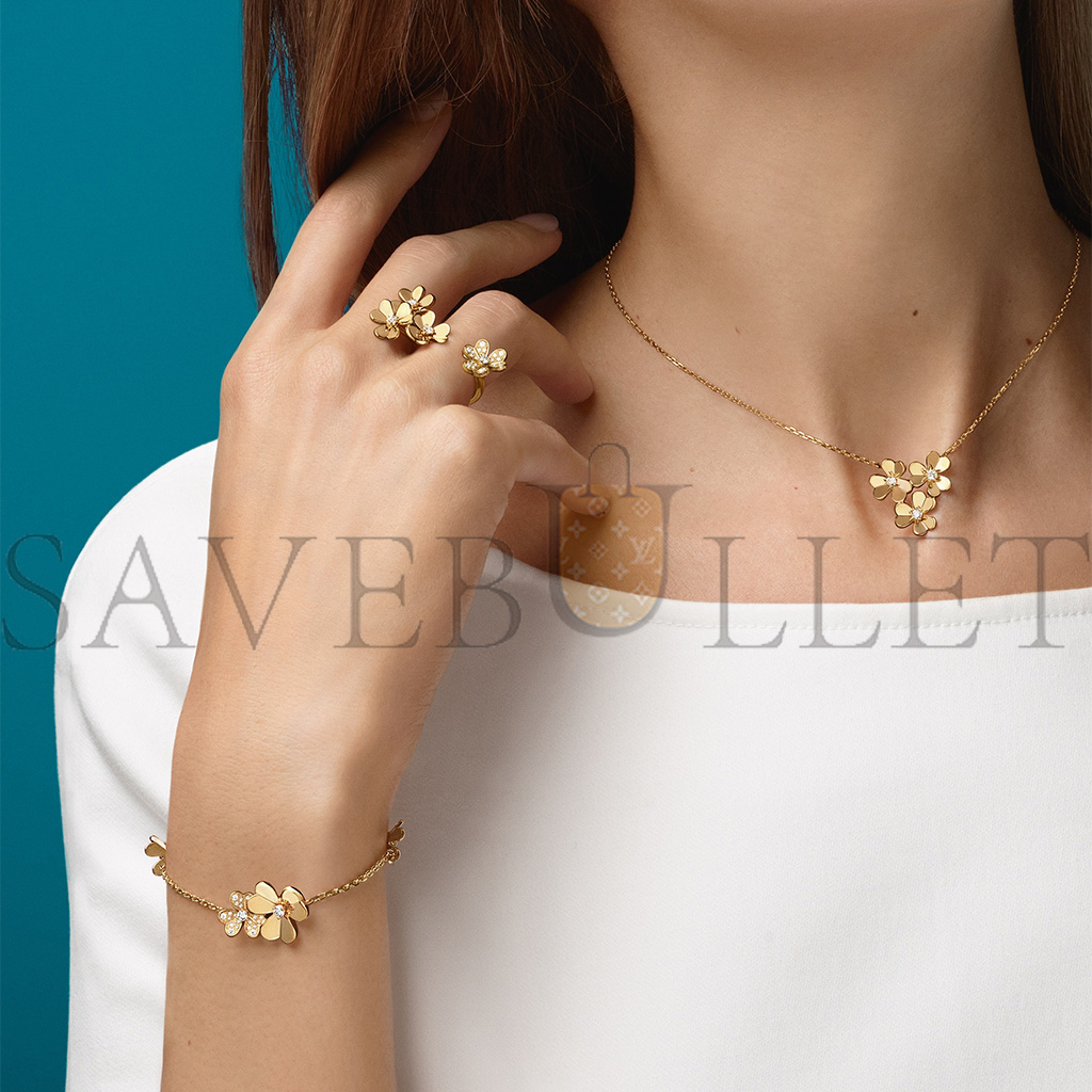 v*n cl*f arpels frivole bracelet, 5 flowers - yellow gold, Di*m*nd  vcarp3w400